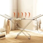 Schoir sur pied etendoir  linge electrique chauffant dintrieur sche - linge pliant 20 bars winged ...