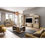 Sjour complet avec buffet bas meuble tle table basse et vitrine haute - bryce - gris