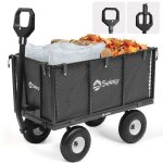 Sekey chariot de jardin 500 kg parois rabattables roues en caoutchouc sac int�rieur ? remorque robuste ...