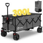 Sekey chariot de jardin pliable xxxl ? 300l 200 kg capacité pneus tout - terrain gris Sekey chariot de jardin pliable xxxl ? 300l 200 kg capacité pneus tout - terrain gris
