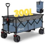 Sekey chariot de jardin pliable xxxl ? 300l 200 kg capacité pneus tout - terrain bleu et gris Sekey chariot de jardin pliable xxxl ? 300l 200 kg capacité pneus tout - terrain bleu et gris