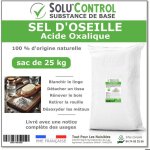 Sel d?oseille 25 kg - acide oxalique 100% naturel - blanchir d�tacher r�nover et d�soxyder