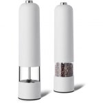 Sel et poivre moulin lectrique - blanc batterie rouge moulin  pices rugosit rglable gadgets pour ...