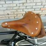 Selle de vlo  suspension en cuir vritable coussin de selle en cuir rtro de remplacement avec ressort ...