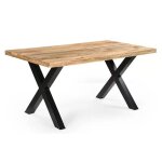 Semarang table de repas rectangulaire en bois massif et mtal l. 160 cm