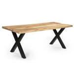 Semarang table de repas rectangulaire en bois massif et métal l. 200 cm Semarang table de repas rectangulaire en bois massif et métal l. 200 cm