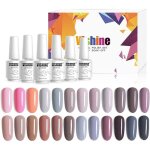 Semi - permanent gel nail polish set 24 nude grey apricot uv led soak off gel nail polish 24 bottles ...
