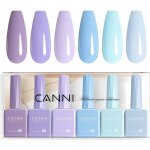 Semi - permanent gel nail polish set 6 colours uv nail polish purple blue lavender semi - permanent set ...