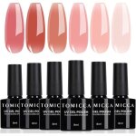 Semi - permanent nail polish transparent pink nude kit 6 colours uv gel nail polish semi permanent kit ...