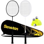 Senston 2 raquettes de badminton et 3 volants sac de transport - universelle noir et le blanc