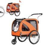 Sepnine remorques vlo pour chiens xl remorque 2 en 1 pliable avec parking brake convient aux chiens ...