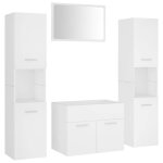 ?soldes sept)ensemble de meubles de salle de bain - meuble de rangement pour wc - blanc bois dingnierie ...