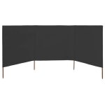 ?soldes sept)paravent 3 panneaux tissu - roumei - anti - uv et protection intimit� 400 x 120 anthracite ...