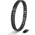 Serasar bracelet en acier inoxydable premium pour homme [cubain] acier chirurgical 316l noir 17 cm