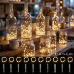 Serbasic 10 pi�ces led bouteille lumi�res 15m 15 leds guirlande lumineuse li�ge lampes pour mariage party ...
