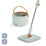 Serpillre costway avec seau et 2 lingettes lavables rutilisable rotative  360avec essoreuse fonction ...