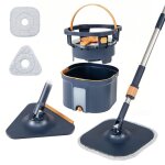 Serpill�re costway avec seau et 3 tampons r�utilisables rotatives � 360�avec essoreuse fonction lavage ...