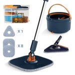 Serpill�re costway avec seau et 9 tampons balai rotative � 360�avec essoreuse fonction lavage et s�chage ...