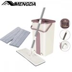 Serpillire microfibre pliable - mengda - balai serpillre raclette intgre en seau essoreur - 2 chiffons ...