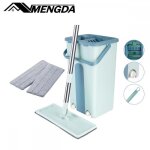 Serpillire microfibre pliable - mengda - balai serpillre raclette intgre en seau essoreur - 2 chiffons ...