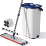Serpillire seau essoreur balai plat avec poigne en inox rotatif 360 essoreur humide et  sche - 4 ...