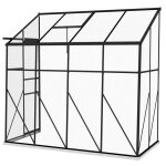 Serre adoss�e serre de jardin polycarbonate avec porte coulissante �vent de toit fondation 127 x 253 ...