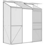 Serre adosse - outsunny - fentres ouvrables  5 niveaux - panneau en polycarbonate cadre aluminium ...