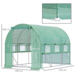 Serre en film plastique 295x2x2m tunnel accessible avec 6 fen�tres protection uv pour la culture de plantes ...