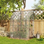 Serre de jardin adoss�e serre adoss�e 2 portes zipp�es enroulables acier pvc transparent