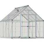 Serre de jardin en aluminium argent et polycarbonate balance 6m�