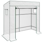 Serre de jardin - outsunny - avec 1 porte enroulable - bche pe renforce - 2 fentres - dim. 196l x ...