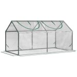 Serre de jardin - outsunny - 2 fen�tres - couverture en pvc - cadre en acier - 120 x 60 x 60 cm - transparent ...
