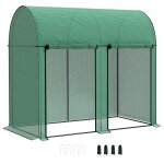 Serre de jardin - outsunny - 2 m� - 2 portes zipp�es enroulables - acier pe haute densit� 140 g / m� ...