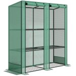 Serre de jardin - outsunny - tagres mtalliques  3 niveaux - couverture en pe de 140g / m - toit ...