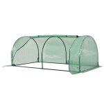 Serre de jardin - outsunny - porte zippe enroulable avec cordon dattache - 2 x 1 x 08 m - bche pe vert ...