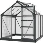 Serre de jardin polycarbonate 365 m� - outsunny - r�sistant aux uv - avec fondation renforc� - 190 x ...