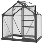 Serre de jardin polycarbonate - outsunny - rsistant aux uv 30 + - avec fondation renforc - 190 x 132 ...
