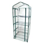 Serre de jardin 4 tages avec bche transparente 69x49x155cm en pvc - porte enroulable - pour cultiver ...