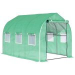 Serre de jardin tunnel - outsunny - 6 m² - avec 6 fenêtres et porte à fermeture éclair - toile pe structure ... Serre de jardin tunnel - outsunny - 6 m² - avec 6 fenêtres et porte à fermeture éclair - toile pe structure ...