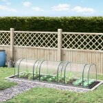 Serre de jardin serre tunnel serre � tomates 35l x 1l x 08h m 3 portes zipp�es b�che pvc transparent ...