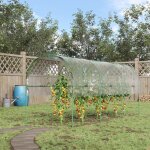 Serre de jardin serre tunnel serre � tomates 4 arceaux en acier b�che en pvc 4 x 123 x 171 m vert