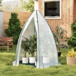 Serre de jardin woltu - petite tente pour plantes - porte zippe - blanc translucide - 160x160x180cm
