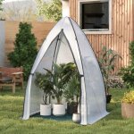 Serre de jardin woltu - petite tente pour plantes - porte zippe - tapis vert fonc - 120x120x180cm