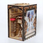 Serre - livres en bois 3d puzzle magic book nook support kits miniature biblioth�que maison de poup�e ...