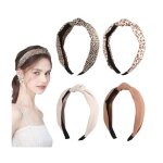 Serre - t�te femme - lot de 4 - antid�rapant - imprim� l�opard - design n?ud - beige - camel - kaki - ...