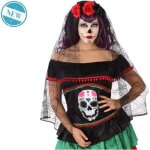 Serre - tte halloween atosa - coiffe fleurie et dentelle - los muertos - femme - noir
