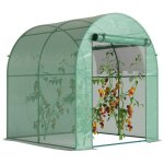 Serre tunnel de jardin - outsunny - 324m� 180x180x200cm - porte et fen�tre enroulables - cadre en acier ...
