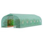 Serre tunnel jardin - vevor - 900x300x200 cm - tente abri plantes toit pointu, 12 fentres - pour extrieur ...