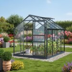 Serre en verre sekurit 106 4 mm - 577m² - gris anthracite Serre en verre sekurit 106 4 mm - 577m² - gris anthracite