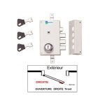 Serrure 3 points mottura 448 a2p1 etoile blanche agr�e assurances avec 3 cl�s a pompe incrochetables ...